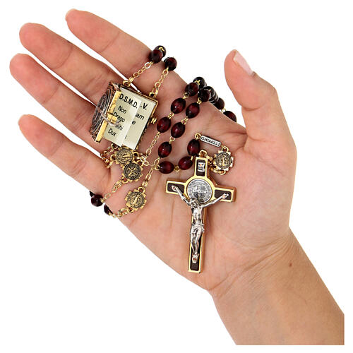 Ghirelli rosary with St Benedict small book and 5 mm beads 8