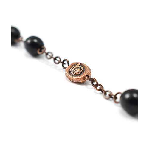 Ghirelli Fatima rosary black wood beads 6 mm 7