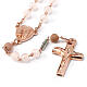 Ghirelli rosary of 925 silver, rose gold and 6 mm quartz beads s1