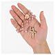 Ghirelli rosary of 925 silver, rose gold and 6 mm quartz beads s7