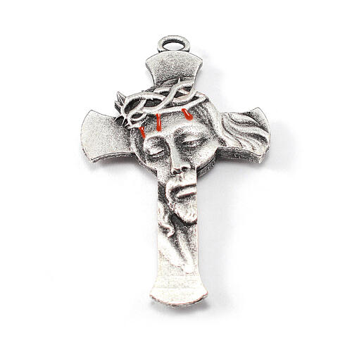 Różaniec męski 8 mm, Ghirelli, twarz Chrystusa, hematyt, srebro 4