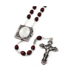 Ghirelli rosary 8 mm Baroque silver Lourdes