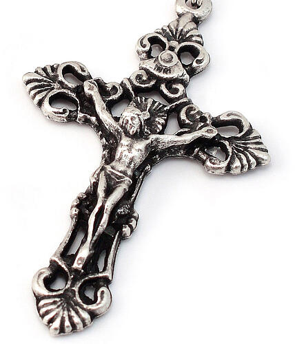 Ghirelli rosary 8 mm Baroque silver Lourdes 4