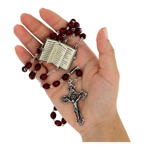 Ghirelli rosary 8 mm Baroque silver Lourdes 7