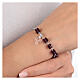 Single decade rosary bracelet by Ghirelli, rhodium-plated 925 silver with crystal cross s4