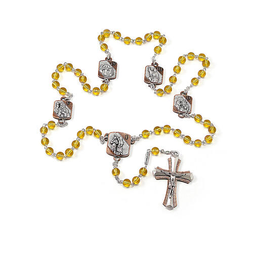 Ghirelli rosary of Luminous Misteries, 6 mm topaz glass beads 5