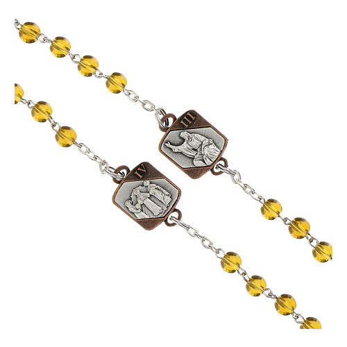 Ghirelli rosary of Luminous Misteries, 6 mm topaz glass beads 5