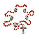 Ghirelli rosary of Sorrowful Misteries, 6 mm red glass beads s5