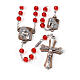 Red glass rosary 6mm Ghirelli Sorrowful Mysteries English s1