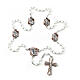 Ghirelli rosary of Joyful Misteries, 6 mm white glass beads s5