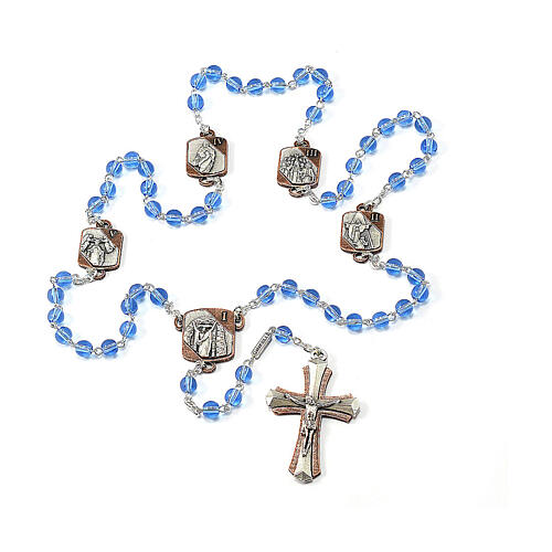 Ghirelli rosary sapphire glass 6mm Glorious Mysteries in English 5