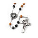 Ghirelli rosary for men, 8 mm olivewood and steel s1