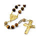 Ghirelli rosary with 6 mm tiger's eye and gold-plated silver beads s1