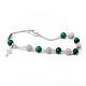 Ghirelli malachite and polished silver bracelet with cross pendant s1