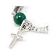 Ghirelli malachite and polished silver bracelet with cross pendant s3