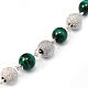 Ghirelli malachite and polished silver bracelet with cross pendant s5