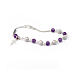 Ghirelli bracelet of amethyst and bright silver with cross-shaped pendant s1