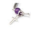 Ghirelli bracelet of amethyst and bright silver with cross-shaped pendant s3