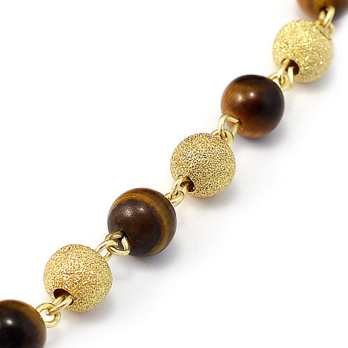 Ghirelli bracelet of tiger's eye and gold plated silver 4