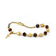 Bracciale decina Ghirelli occhio di tigre argento placcato oro giallo s1