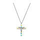 Ghirelli crucifix pendant with crystal cross and silver body of Christ s1
