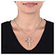 Ghirelli crucifix pendant with crystal cross and silver body of Christ s2