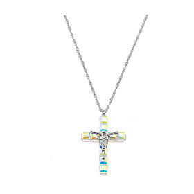 Croce pendente Ghirelli corpo di Cristo cristallo e argento 