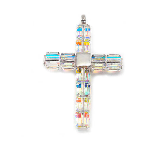 Ghirelli cross pendant with body of Christ in crystal and silver 5