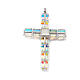 Ghirelli cross pendant with body of Christ in crystal and silver s5