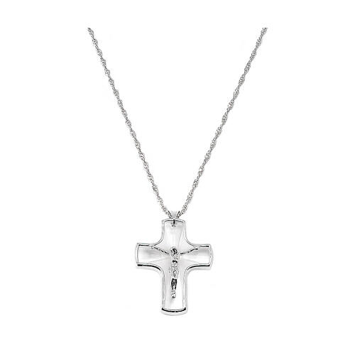 Ghirelli crucifix pendant, crystal and silver 1