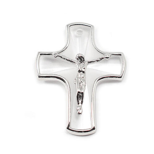 Ghirelli crucifix pendant, crystal and silver 4