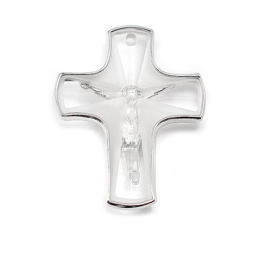 Ghirelli crucifix pendant, crystal and silver 5