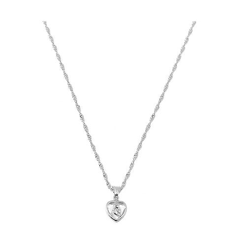Coeur pendentif Ghirelli Madonnina de Ferruzzi cristal et argent 1