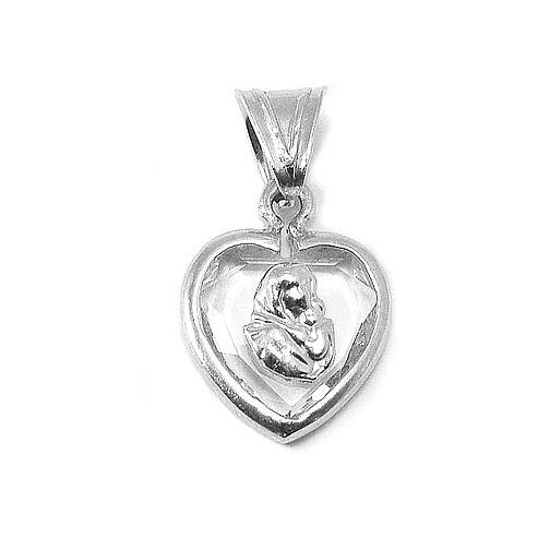 Coeur pendentif Ghirelli Madonnina de Ferruzzi cristal et argent 4