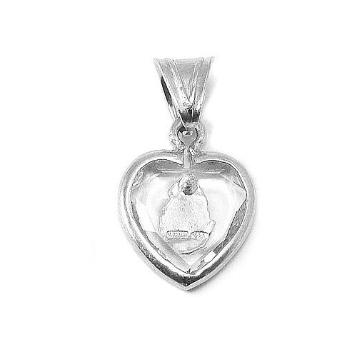 Coeur pendentif Ghirelli Madonnina de Ferruzzi cristal et argent 5