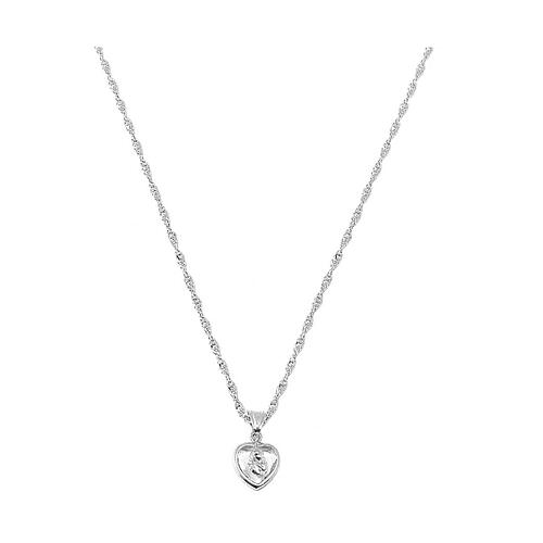 Cuore pendente Ghirelli Madonna del Ferruzzi cristallo e argento  1