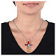 Ghirelli crucifix pendant with multicoloured crystal cross and silver body of Christ s2