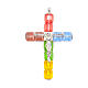 Ghirelli crucifix pendant with multicoloured crystal cross and silver body of Christ s4
