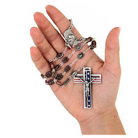 Ghirelli rosary of the United States of America, 6mm silver-plated beads