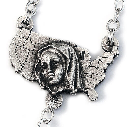 Ghirelli rosary of the United States of America, 6mm silver-plated beads 4