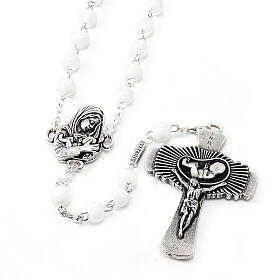Ghirelli rosary Pro Life, 6 mm white beads