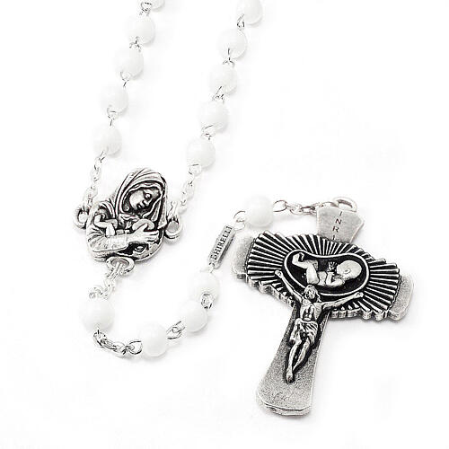 Ghirelli rosary Pro Life, 6 mm white beads 1