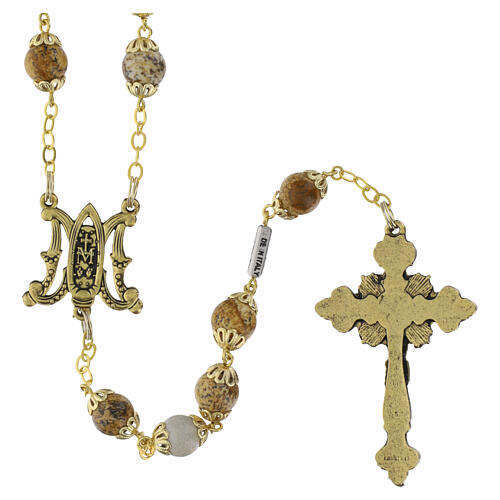 Rosenkranz Gottesmutter von der Wunderbaren Medaille aus Jaspis, 8 mm – Ghirelli 2