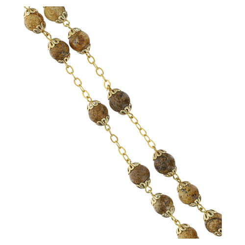 Rosenkranz Gottesmutter von der Wunderbaren Medaille aus Jaspis, 8 mm – Ghirelli 3