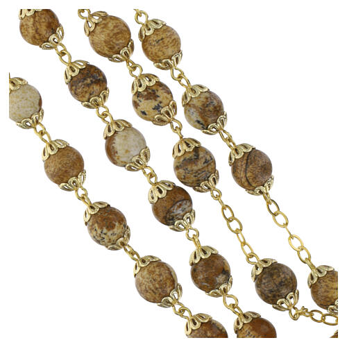 Ghirelli Miraculous Mary rosary in jasper stone 8 mm 4