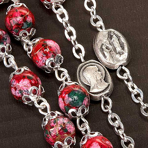 Ghirelli rosary decorated red glass beads 4