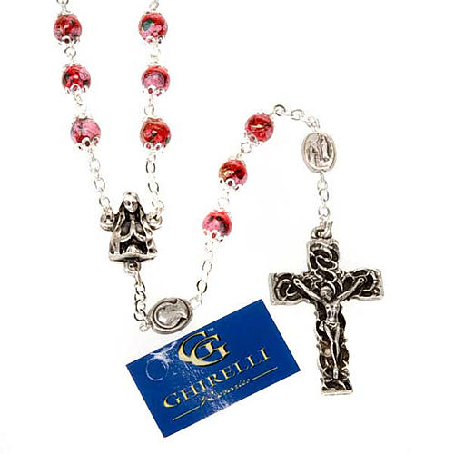 Ghirelli rosary decorated red glass beads 1