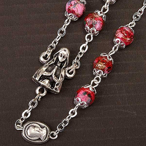 Ghirelli rosary decorated red glass beads 3