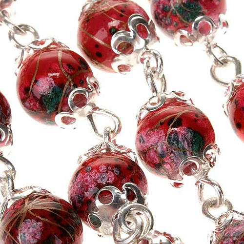 Ghirelli rosary decorated red glass beads 7