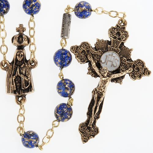 Ghirelli blue and golden rosary with Our Lady of Fatima 6mm 1